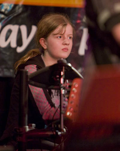 Jacqueline playing the Drums